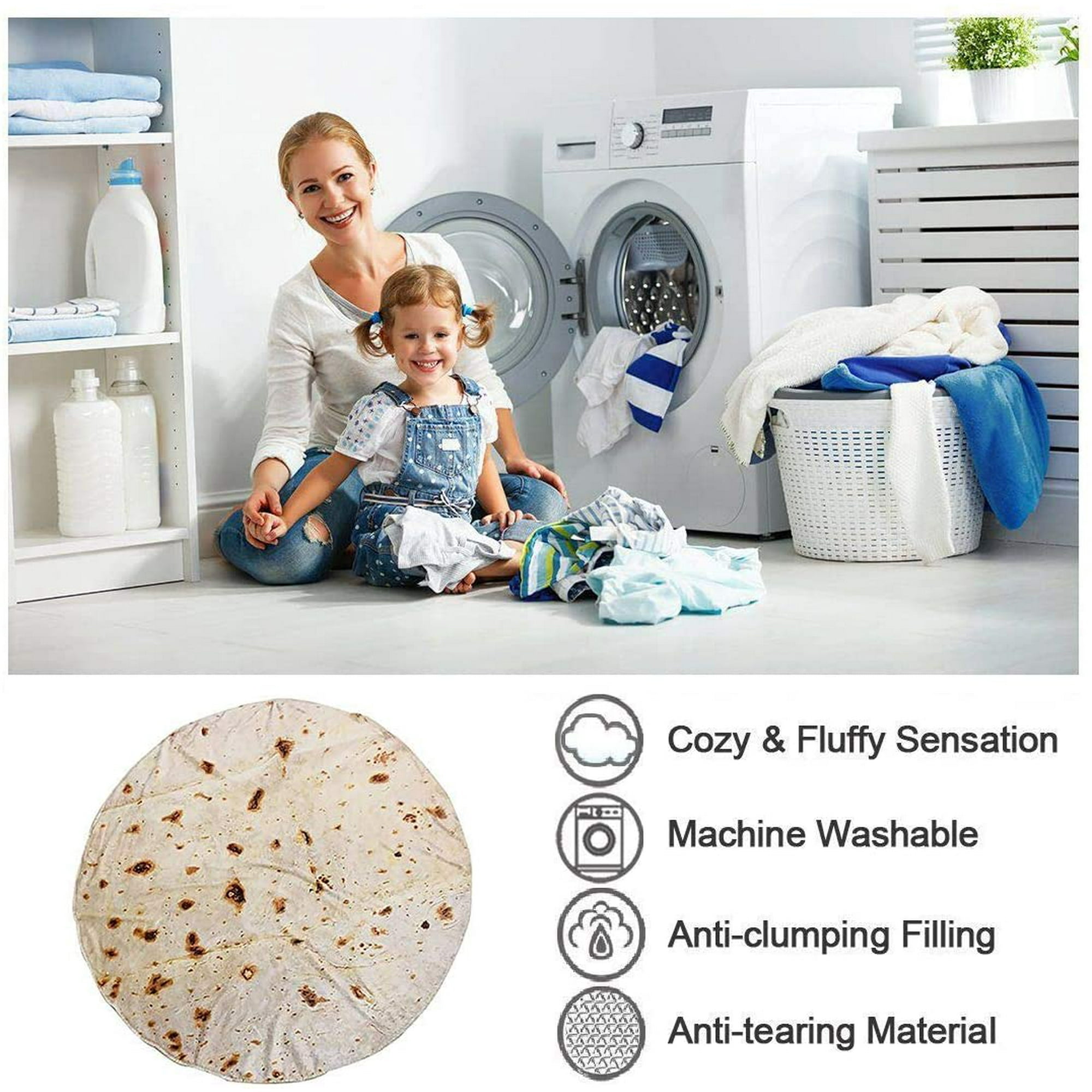 Burritos Blanket Double Sided Giant Flour Tortilla Throw Blanket Novelty Tortilla Blanket for Your Family 285 GSM Soft and Comfortable Flannel Taco Blanket for Adults. Beige Walmart
