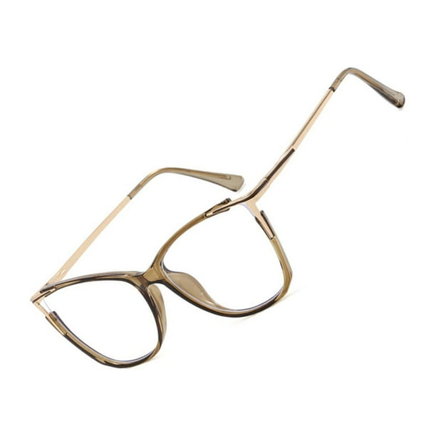 Minnieouse Gafas de ojo de gato a la moda para mujer, lentes acrílicos transparentes para lectura, estilo Vintage, montura grande Type9 NO9