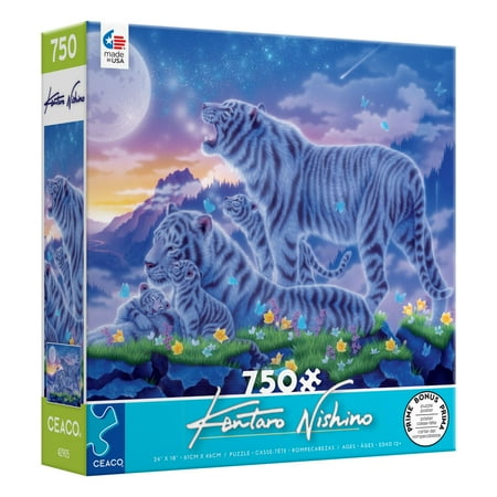 Ceaco - Kentaro - Tigers at Moonlight - 750 Piece Jigsaw Puzzle