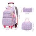 thumbnail image 5 of lvyH Rolling Backpack 3pcs Wheeled Backpack Lightweight Schoolbag Set with Lunch Bag Pen Case,Purple, 5 of 11