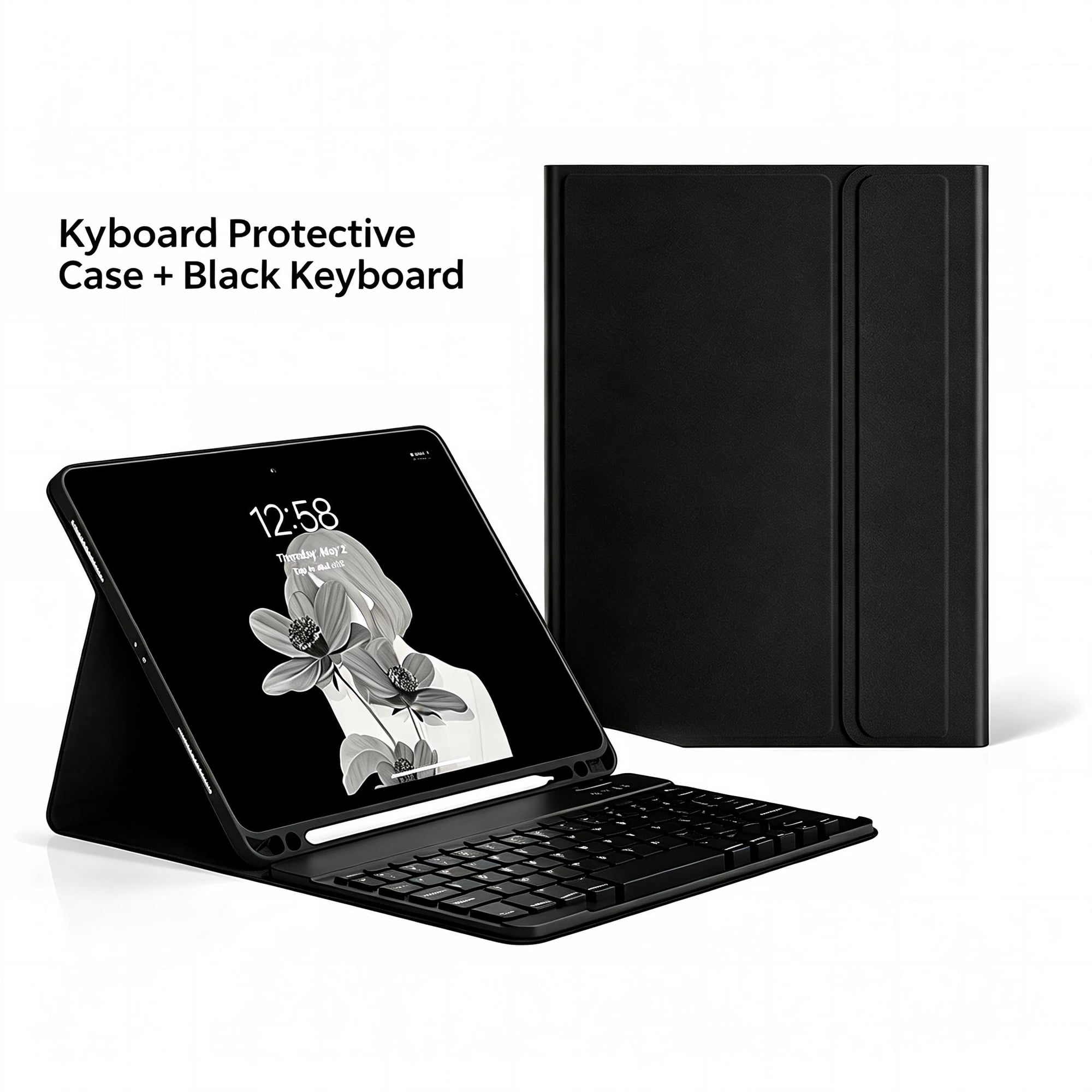 Avoben iPad Case With Keyboard, Flip Design, Pen Slot, Multi-Touch Trackpad, And Detachable Keyboard. Compatible With iPad 10.2/Pro 10.5/Air 3 (Black).