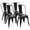 Black, variant on Gianna Metal Dining Chairs Set of 4, 18 Inch Stackable Bar Chairs, Modern Restaurant Classic Trattoria Metal Chairs, 300LBS Weight Capacity, White