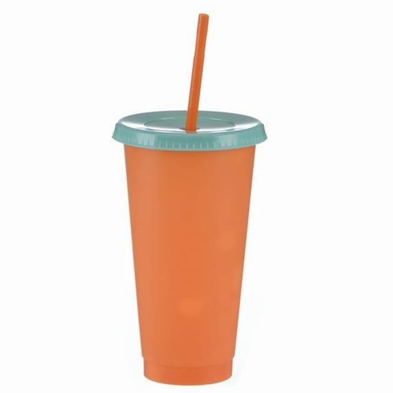 700ml Straw Bottle Eco-friendly Fixed Ring Design PP Color Changing Water Cup for Home