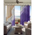 thumbnail image 4 of Purple Coastal Beach Blackout Curtains, Light Blocking Print Window Curtains, Modern Gradient Abstract Sea Waves Thermal Insulated Window Drapes for Living Room Kitchen Cafe 2 Panels, 84"W x 63"L, 4 of 9