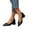 Black, variant on Womens Dress Shoes Classic Black White Pointed Toe Block Mid Heels Business Office Work Pump