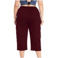 thumbnail image 6 of Womens Elastic High Waisted Capris Pants Plus Size Gym Running Workout Athletic Capri Pants with Pockets, 6 of 9