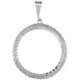 thumbnail image 2 of Sterling Silver Mexican 1 Peso Rope Bezel 34 mm Coins Prong Back Diamond Cut Coin NOT Included, 2 of 4