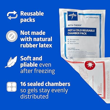 Medline Accu-Therm Gel Wrap Pack, Set of 2 for Ankle, Form Fitting Wrap for Direct Contact