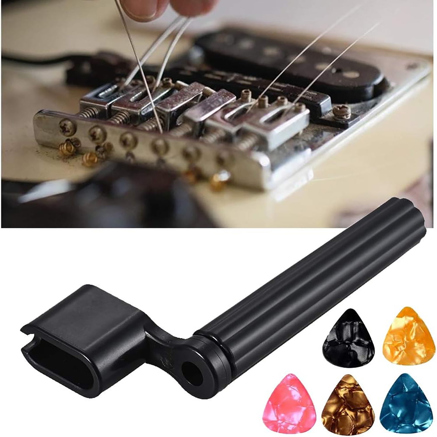 72-Piece Professional Guitar Repair Tool Kit, Complete Maintenance Set for Acoustic & Electric Guitar, Bass, Ukulele - Includes Strings, Picks, Bridge Pins, Gauge, Storage Bag