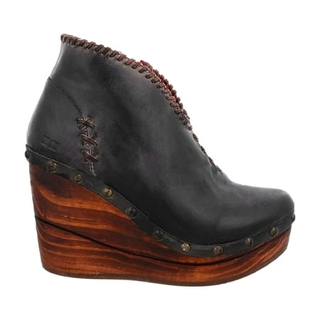 

Felirenzacia Short Boots Female Side Zipper Wedges Mid-heel Ladies Boots