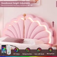 thumbnail image 5 of Hiphuta Queen Upholstered LED Bed Frame with Storage Drawers, Platform Bed with Adjustable Cute Headboard, Velvet Pink, 5 of 7