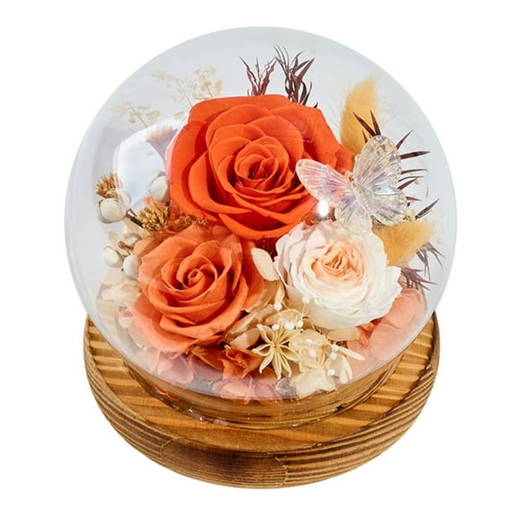 MixMart Birthday Gifts for Women Preserved Real Rose Flowers in Glass Dome, Forever Eternal Rose Gift for her Mom Wife Girlfriend on Christmas Birthday Anniversary