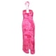 thumbnail image 3 of VISgogo Vestido largo para mujer, con cordones, cuello halter, ahuecado, sin espalda, con estampado de flores, fiesta de verano, vestido con abertura en la playa VISgogo  moda, 3 of 9