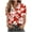 Red, variant on Womens Tops Plus Size Short Sleeve Hawaiian Print Button-Front Shirt Red XL