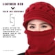 thumbnail image 5 of Qarigey 2020 nuevo calentador de cuello femenino Otoño Invierno gorros sombreros máscara mujer invierno sombrero tejido sombreros bufanda conjunto Sombreros Rojo, 5 of 8