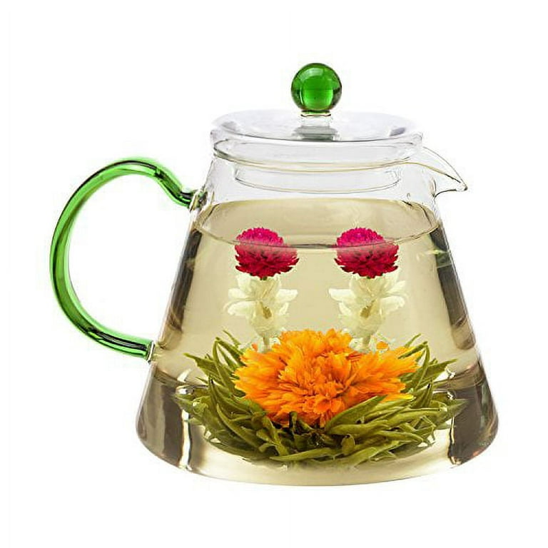 Teabloom Blooming Tea Flowers - Litchi & Peach Flowering Teas – Hand-Tied Flowering  Tea Balls - Each Tea Blossom Can Be Used Multiple Times (2-Pack) 