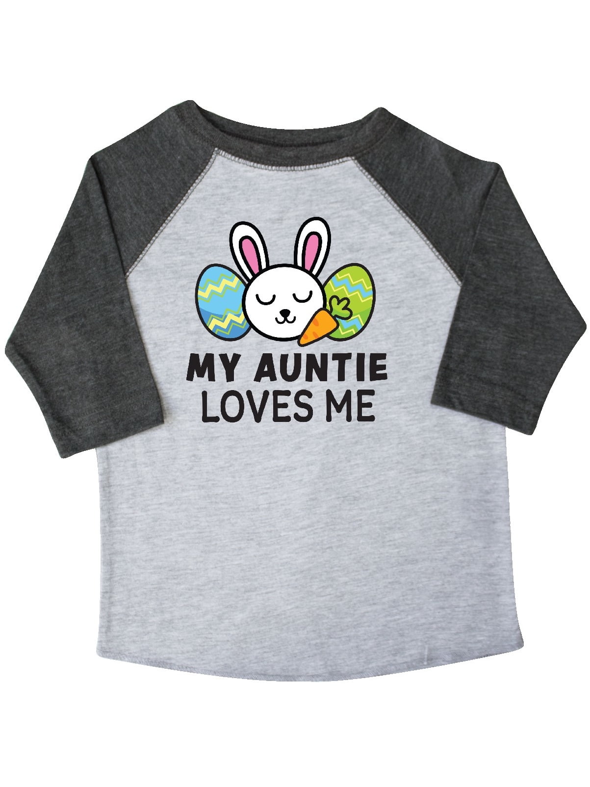 inktastic My Auntie Loves Me with Bunny and Easter Eggs Toddler T-Shirt