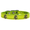 thumbnail image 2 of Mirage Pet 83-107 LgM14 Bronze Anchor Widget Genuine Metallic Leather Dog Collar, Lime Green - Size 14, 2 of 2