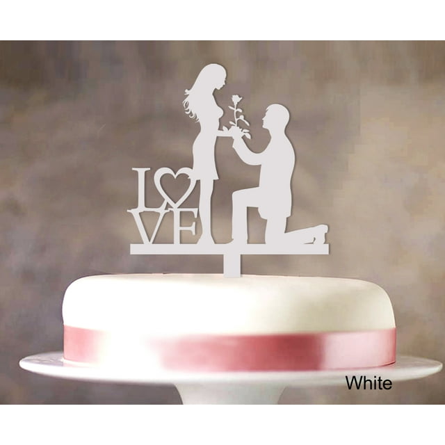 Couple Wedding Cake Topper Personalized White Cake Topper Color Option Available 5-7 Inches Wide
