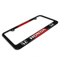 thumbnail image 3 of Honda Logo Red Racing Stripe Black Real Carbon Fiber License Plate Frame, 3 of 7