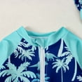 thumbnail image 5 of Cowsor Baby Boys One Piece Swimsuit Cute Print Half Placket Design with Swim Cap Quick Dry UV Protection Swimwear for Summer Beach Pool Fun, 5 of 7