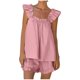 thumbnail image 1 of Conjunto de pijama de dos piezas para mujer: top corto sin mangas y pantalones cortos, poliéster, color liso, corte holgado, tallas S-XL, ropa de estar por casa para todas las estaciones, 1 of 8