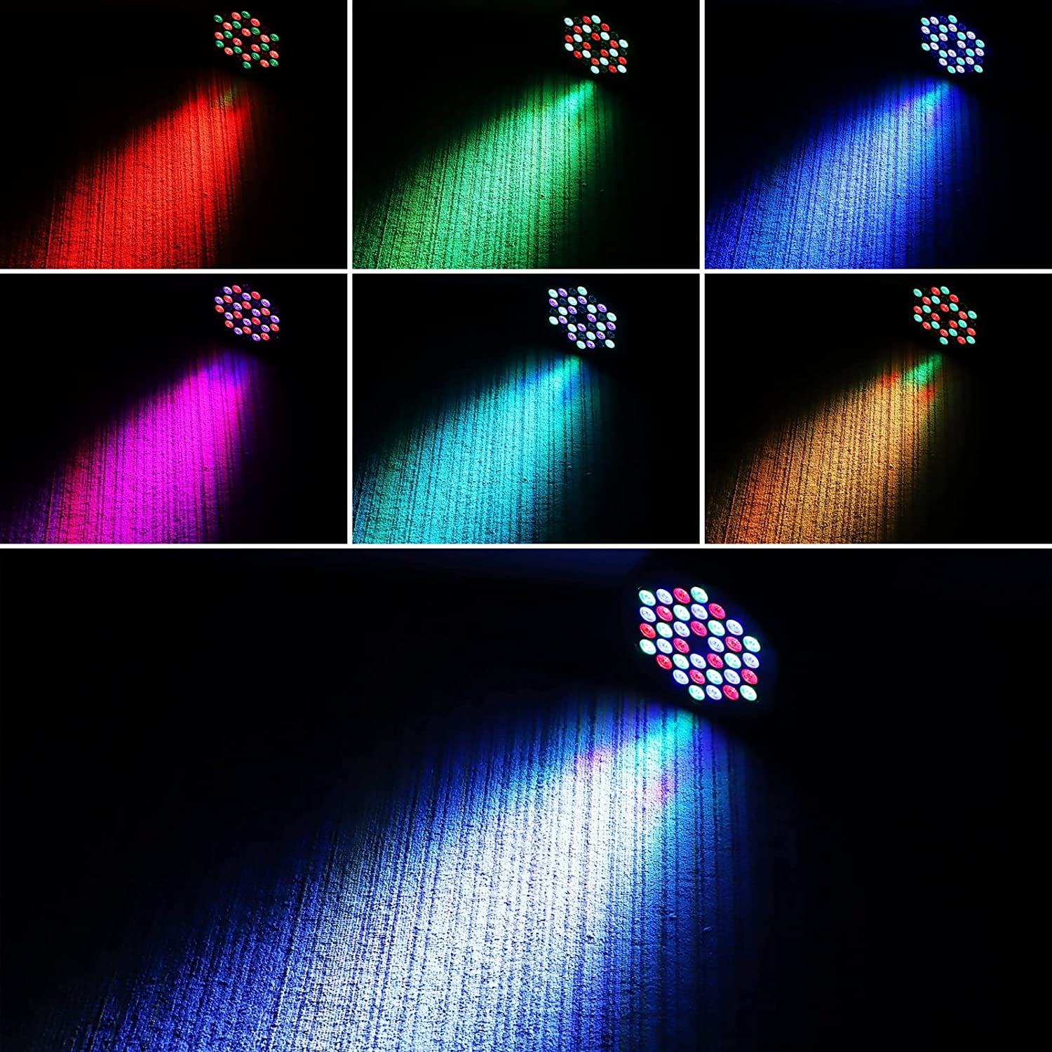 Stage Lights,36 LED Rechargeable DJ Par Lights, RGB Party Lights with Sound Activation & Remote & DMX Control for Birthday Christmas Bar Wedding,2 Packs