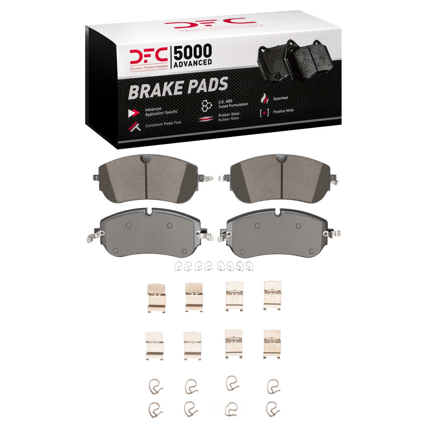 Dynamic Friction Company 1551-2416-01 DFC 5000 Advanced Brake Pads - Ceramic and Hardware Kit - OE