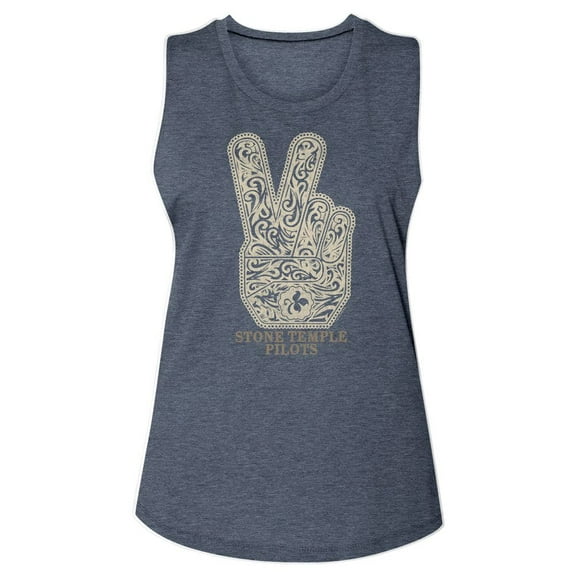 Stone Temple Pilots Peace Antique Denim Ladies Muscle Tank Top T-Shirt