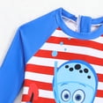 thumbnail image 4 of WUANDIXFA Toddler Baby Boy Rash Guard Swimsuit 9 12 18 24 Months 2T 3T Long Sleeve One Piece Zipper Bathing Suit Beach Swimwear Sunsuit Blue,9-12 Months, 4 of 6