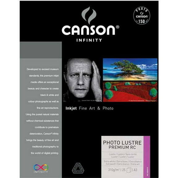 Canson Infinity Photo Luster Premium RC Paper, 310gsm, 11.8mil, 13x19", 25 Sheets