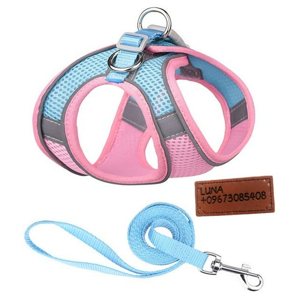 Arnés De Mascotas Personalizado De 7 Colores Con Etiqueta De Nombre Adecuada Para Perros Pequeños Y Gatos Gao Jinjia unisex