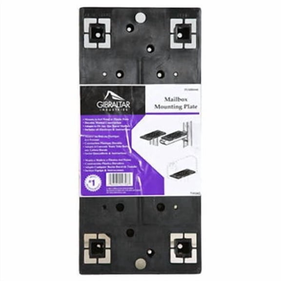Gibraltar Mailboxes Universal Mailbox Mounting Bracket Molded Plastic Black, Mounting Bracket, PLMB0060
