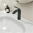 thumbnail image 5 of JERFIT Modern Single Hole Bathroom Faucet, Matte Black Vessel Sink Faucet with Lever Handle, Lead-Free Solid Brass Construction for Lavatory, 5 of 8