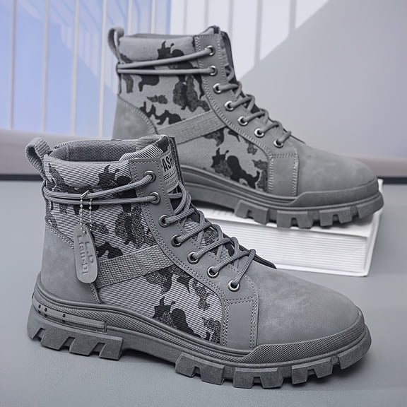 Men's Trendy Slip-Resistant Casual Sneakers - Mid-Top PU Upper with Zipper Closure, Breathable Fabric Lining & EVA Cushion, Durable PVC Sole - All-Season Urban Streetwear Shoes for Daily Wear