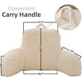 thumbnail image 2 of Faux Fur Reading Pillow Bed Wedge Large Adult Children Backrest with Arms Back Support for Sitting Up in Bed Couch for Bedrest Ivory Large, 2 of 5