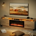 thumbnail image 2 of Waleaf 80" Modern Fireplace TV Stand with 36" Fireplace for TVs Up to 90", 2 Tier TV Console Stand for Living Room, 2 of 7