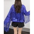 thumbnail image 2 of LinYooLi Veste à Paillettes à Franges pour Femmes, Manches Longues, Rétro, Réfléchissante, 2 of 3