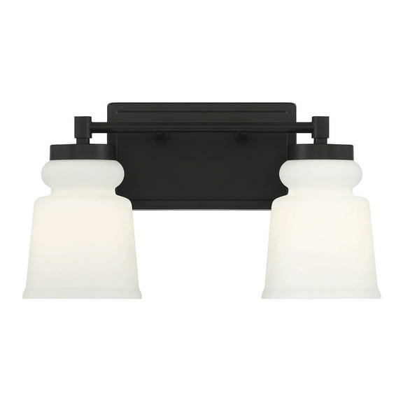 Trade Winds Faye 2-Light Bathroom Vanity Light in Matte Black