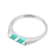 thumbnail image 5 of AeraVida Casual Modern Slanted Bar Green Turquoise Inlaid Sterling Silver Ring-7, 5 of 5