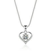 Atobo 925 Sterling Silver Pendant Necklace for Women 1.0 ct CZ Diamond Cubic Jewerly Necklaces