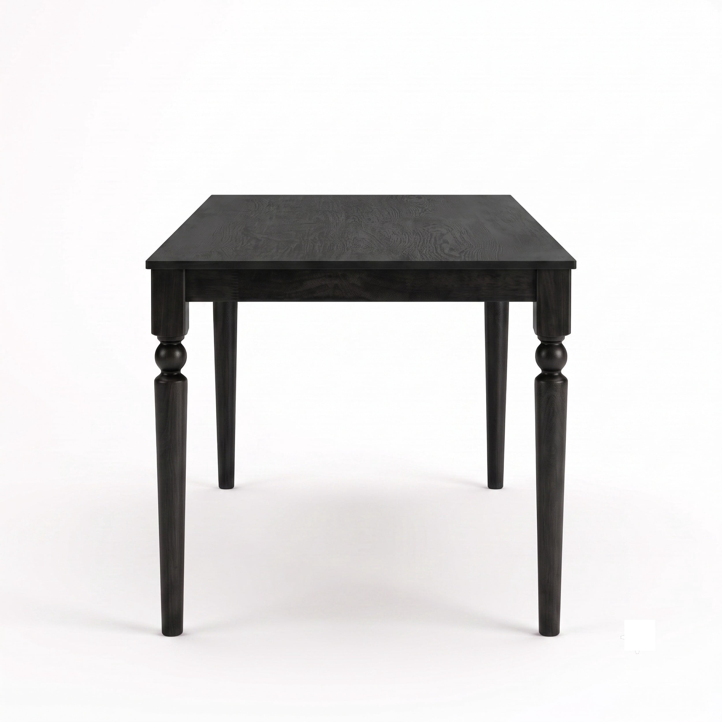 Home Design Pryor 6-Piece Dining Table Set- Rectangular Table, Upholstered Chairs and Bench, Modern Turned Legs Design, Black