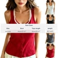 thumbnail image 6 of Pounoo Women's Tank Tops Sleeveless Button Front Contrast Trim Solid Casual Tops Summer Street Style Lightweight Breathable Shirts Gift, 6 of 6