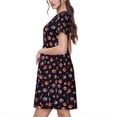 thumbnail image 2 of Fotbe Animal Paw 1 Vestido Largo de Moda para Mujer, Vestido Tipo Camiseta con Manga Corta y Estilo Casual a Rayas y Bloques de Color, 2 of 6