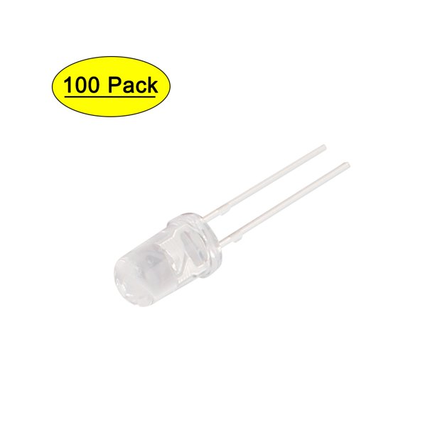 100 Pcs 5mm Round Head Red Diffused Light Emitting Diode Lamp LEDs