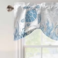 thumbnail image 5 of Retro Ocean Tie Up Valances Curtain, Adjustable Kitchen Blue Sea Turtles Jellyfish Seaweed Shells Coral Valances for Windows Decor, Rod Pocket Short Curtains Set for Bedroom/Bathroom, 42"x18", 5 of 9