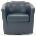 thumbnail image 3 of Fox Hill Trading Windsor Faux Leather Swivel Chair, Blue, 3 of 5