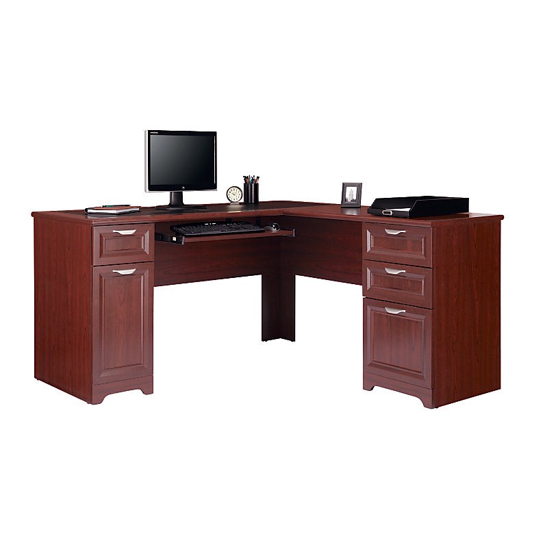 Realspace Magellan Collection LShaped Desk, Classic Cherry Walmart
