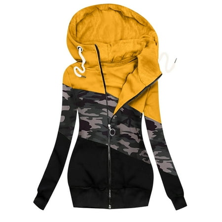 

Jacket with Zipper for Women Coat Sweatshirt Jacket Prints Long Winter Women Camouflage Zipper Sleeve Casual Women s Coat Womens Light Jacket Scrub Fleece Jackets for Women Women Fleece Full Zip
