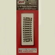 atlas code 100 nickel silver 1/3-18 radius snap-track (6/bx) ho scale trains